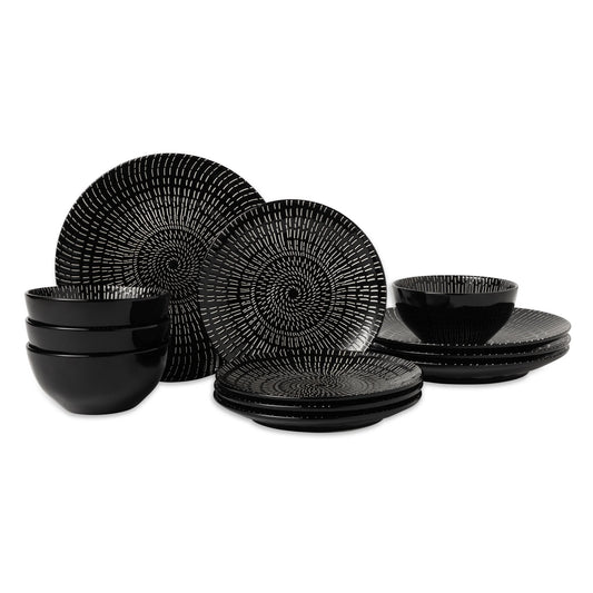 Maddox 12-Piece Stoneware Dinnerware Set